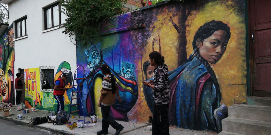 Colectivos artísticos realizan cuatro murales en la ciudad.