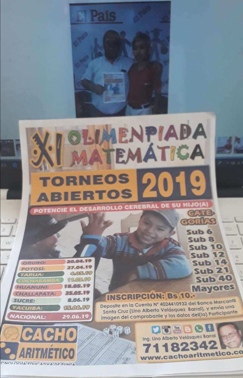 Cacho aritmético, se realizará la XI olimpiada (mental) de matemática en Tarija
