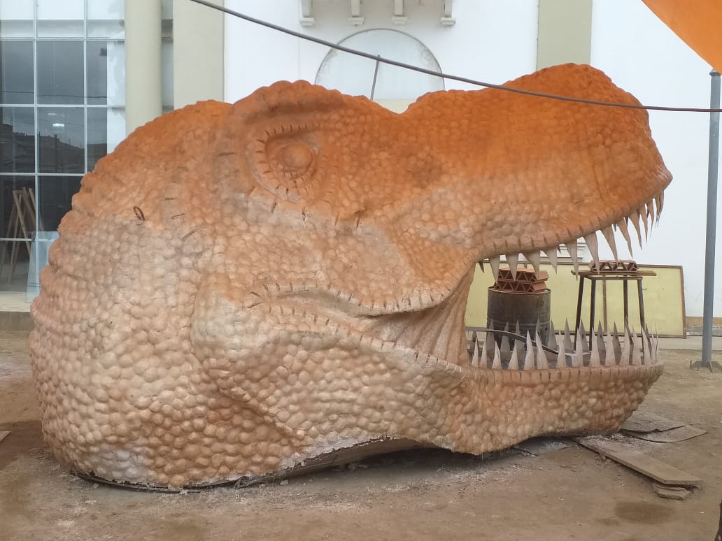 Prevén entregar en septiembre el dinosaurio del parque Juan Pablo II de Tarija