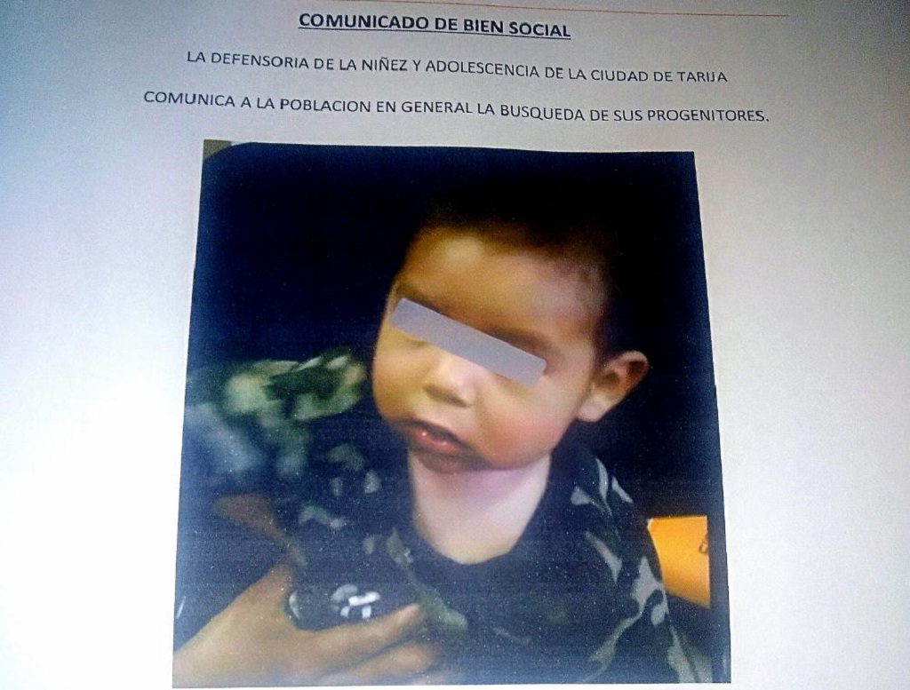 Abandonan a un menor de 10 meses en un barrio de Tarija