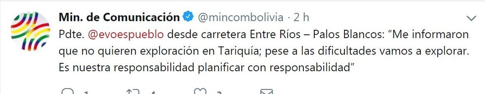 Gobierno anuncia que sí explorará Tariquía
