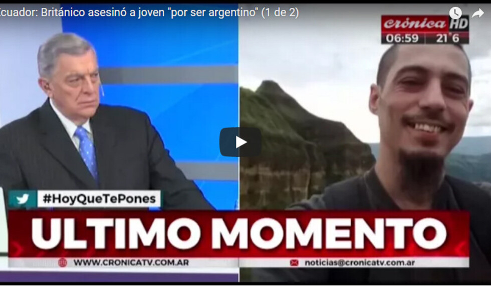 Un británico mató a turista argentino en Ecuador