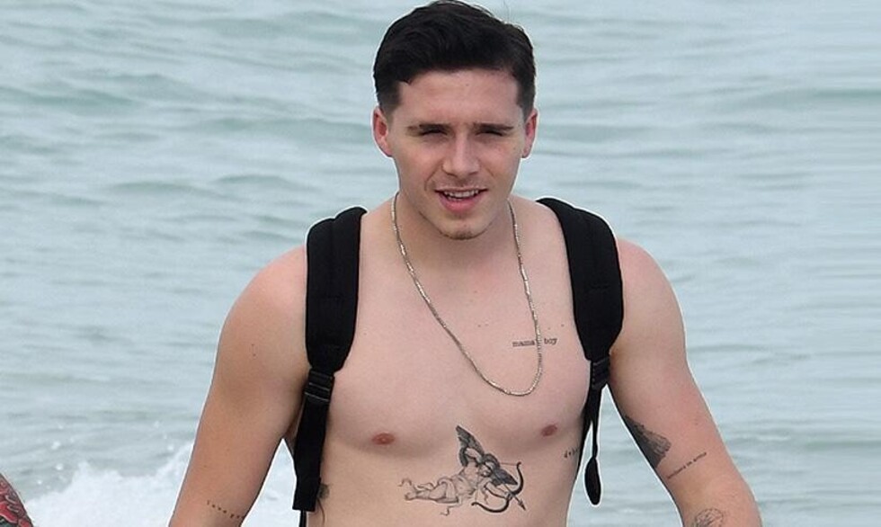 El hijo de Beckham mostró sus tatuajes