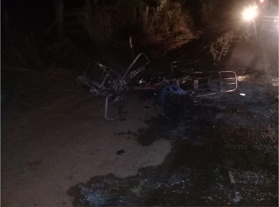 Motociclista chocó a otra  moto y murió calcinado
