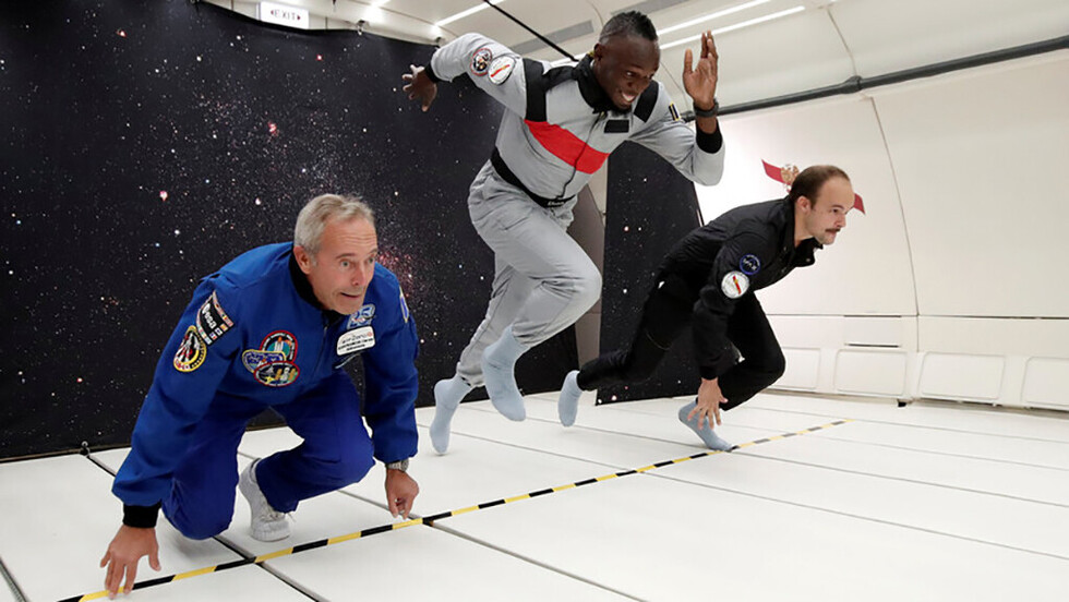 VIDEO: Usain Bolt es el más rápido del planeta incluso con gravedad cero