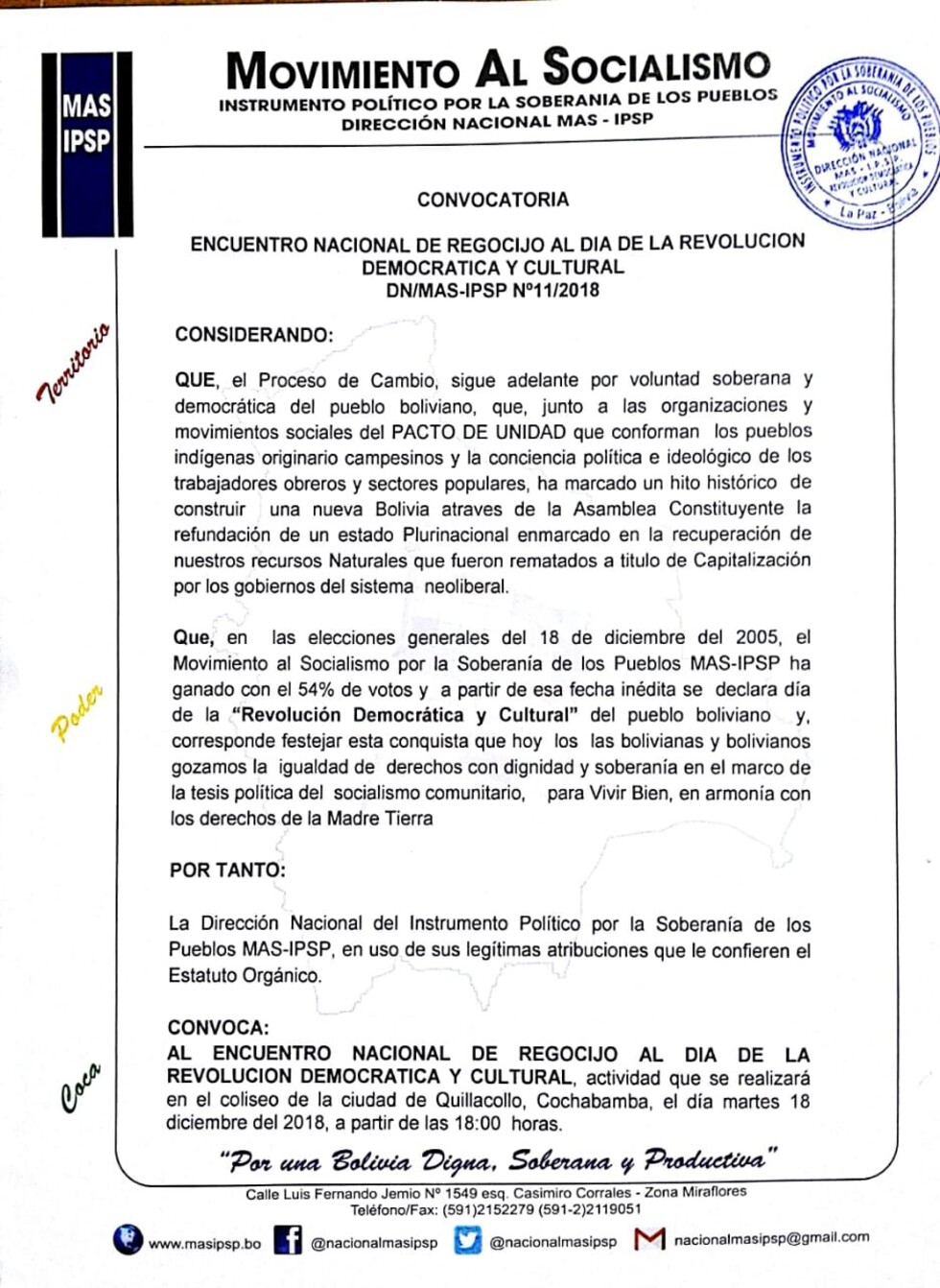 El MAS celebrará 13 años de Gobierno en medio de críticas por cuarta repostulación