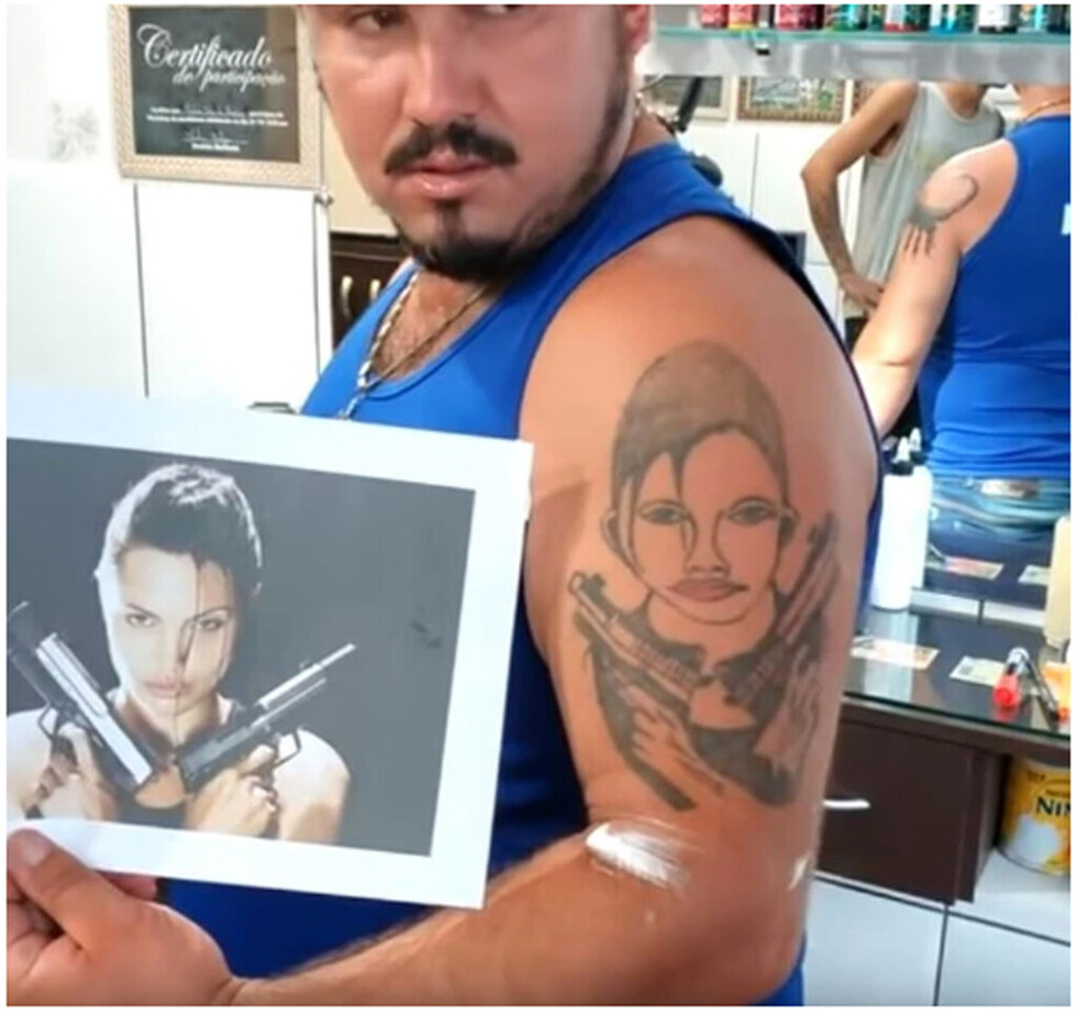 Se tatuó a Angelina y el resultado fue horrendo