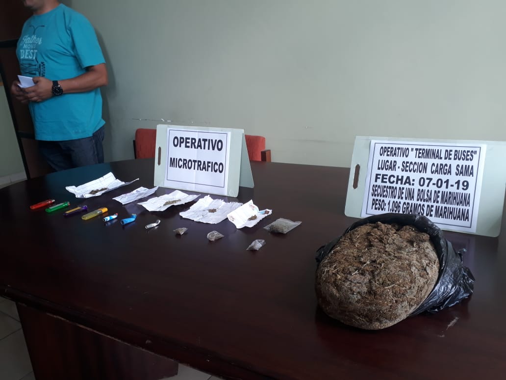 Hallan cerca de 2kg. de marihuana en una encomienda proveniente de Santa Cruz