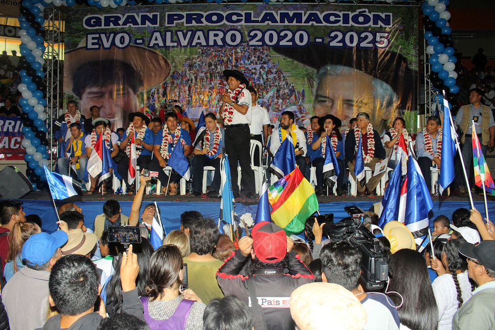 Con apartados y en calculado acto proclaman a Evo-Álvaro
