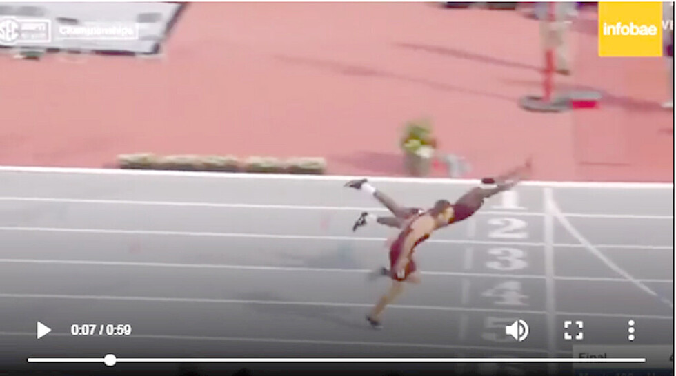 Ganó una carrera al estilo “Superman”