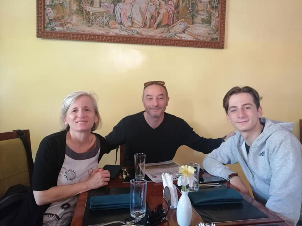 Pasándola bien  con la familia