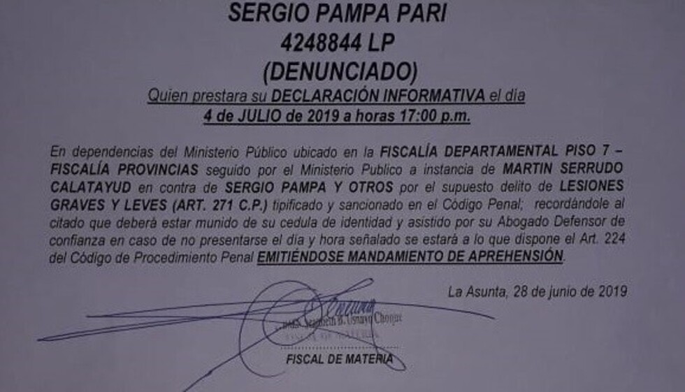 Adepcoca: Fiscalía activó al menos cinco denuncias contra Sergio Pampa, según abogado