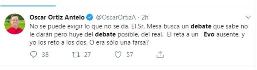 "No aceptarán, pero ¿ya lo sabes verdad?" Mesa reta a uno, Ortiz a dos