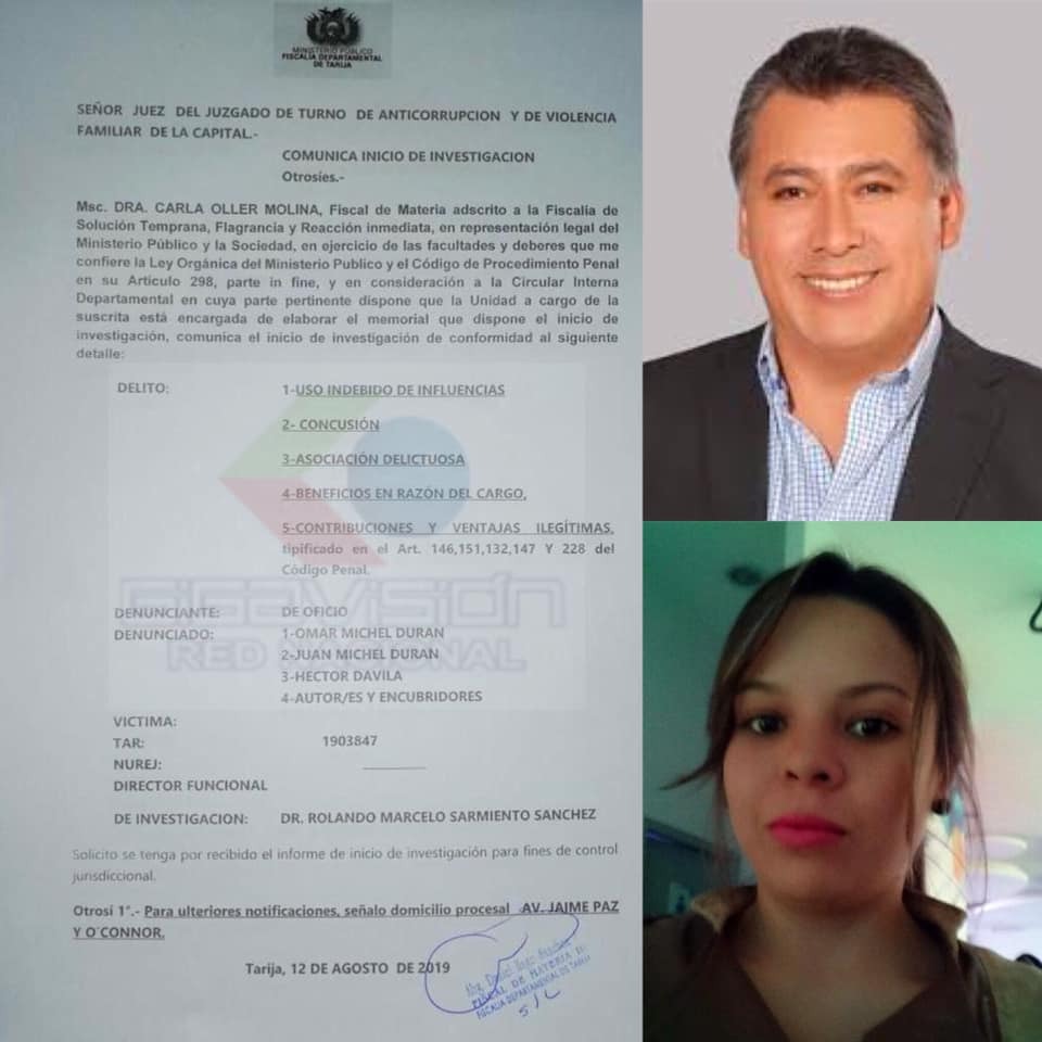 Fiscalía de Tarija inicia proceso en contra de consejero Omar Michel y hermano