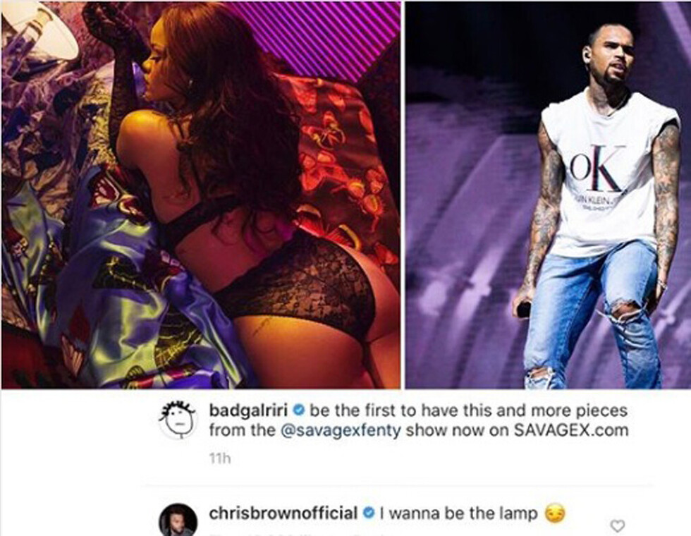 Chris Brown  comentó foto  de Rihanna