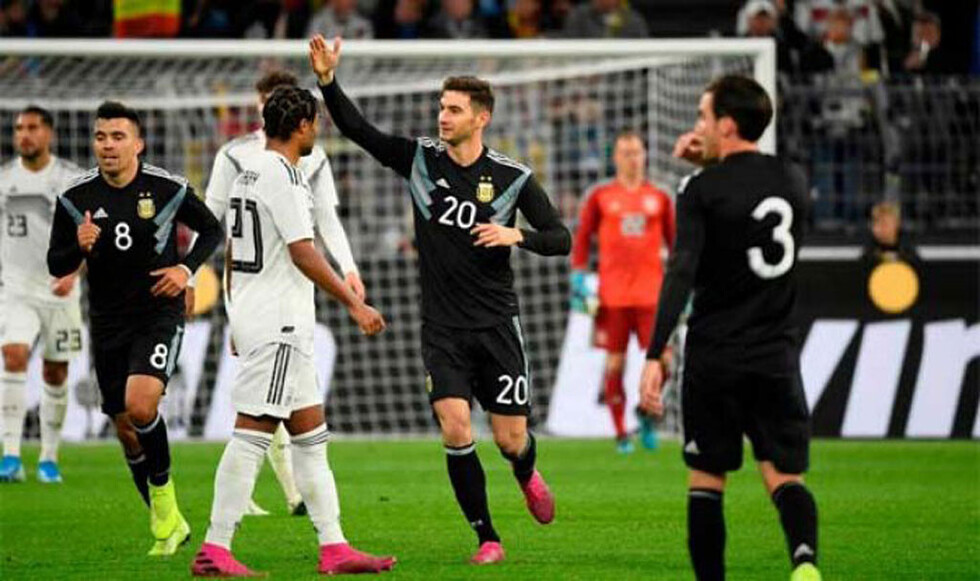 Argentina sin Messi, igualó con una joven selección alemana