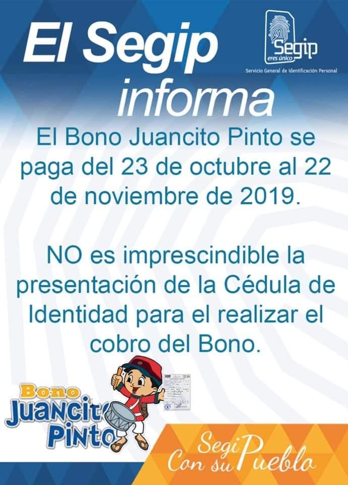 Cédula de identidad no es requisito "imprescindible" para recibir Bono Juancito Pinto