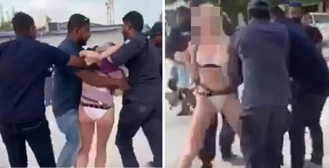 La detuvieron por usar bikini en la playa