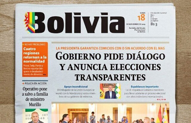 Niegan intención de cerrar periódico estatal Bolivia