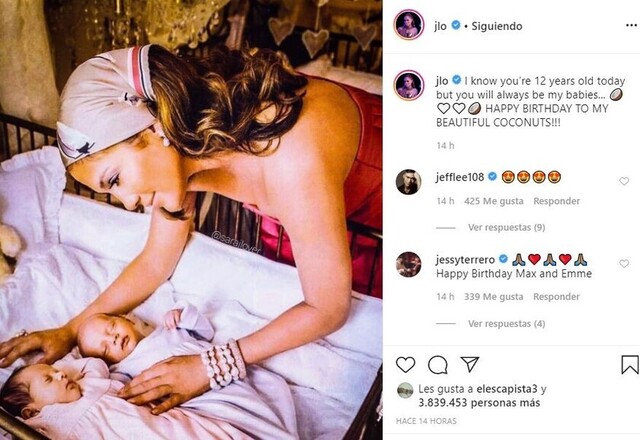 JLo celebra 12 años de  sus gemelos
