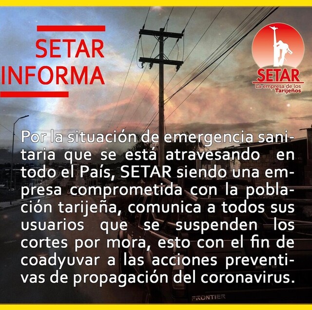 Setar no realizará cortes por mora en Tarija
