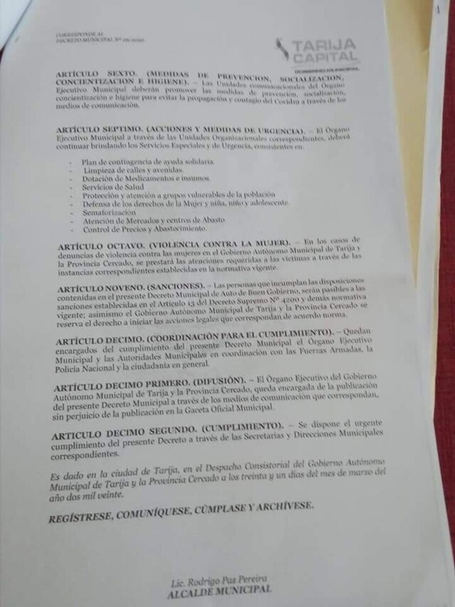 Paz la "lía", circula decreto que reduce a dos días la apertura de Mercados