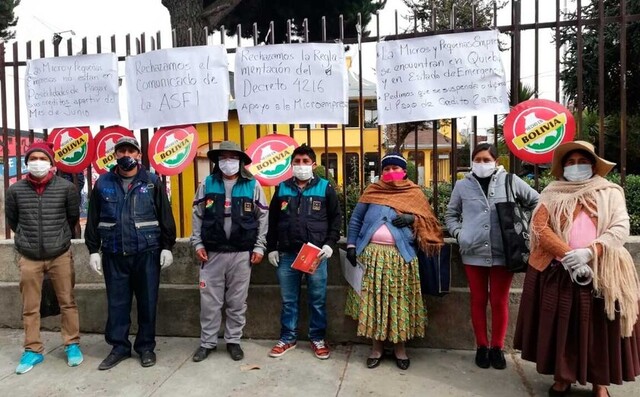 Microempresarios protestan contra la ASFI y avisan que no podrán pagar créditos desde junio