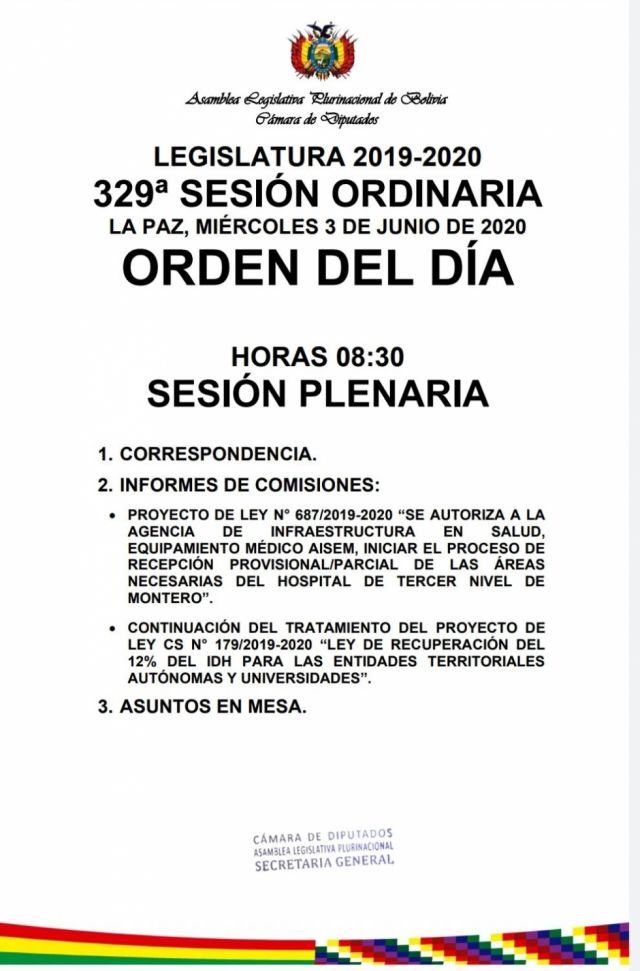 Ley que recupera 12% del IDH para municipios es postergada pese a emergencia sanitaria
