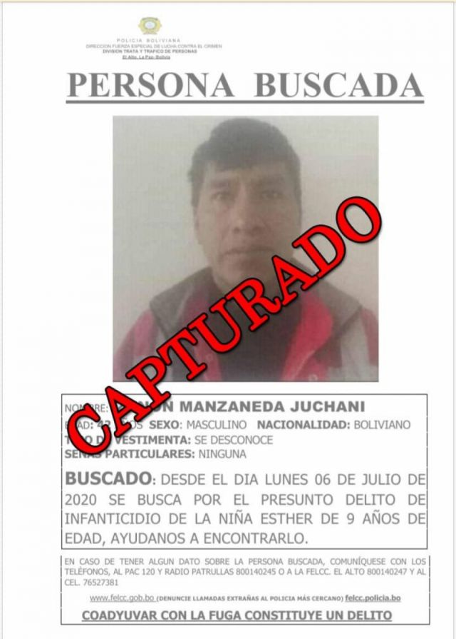Encarcelan a presunto asesino de niña 