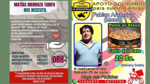 Familia del fútbol en plan solidario por Matías y Fabián