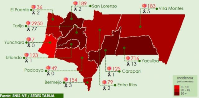 Tarija cerró la jornada del 6 de agosto con 24 casos confirmados de Covid-19