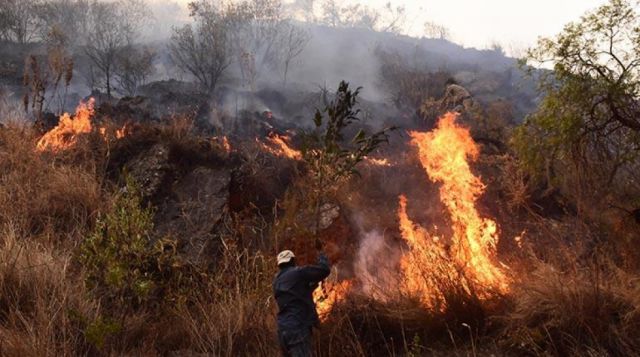 Nuevo incendio quema 10 hectáreas de arbustos en el Parque Tunari de Cochabamba