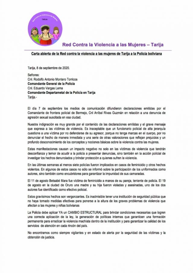 Red contra la Violencia emite pronunciamiento sobre declaraciones del Coronel Aníbal Rivas 