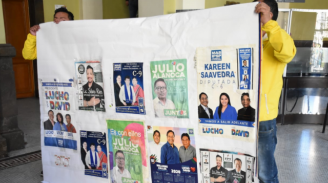 Sancionan a candidatos del MAS, FPV y Juntos por dañar el ornato público con propaganda