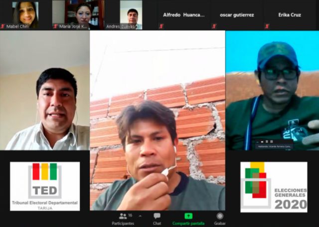 El TED Tarija explica el procedimiento de votación y medidas de bioseguridad a representantes de pueblos indígenas