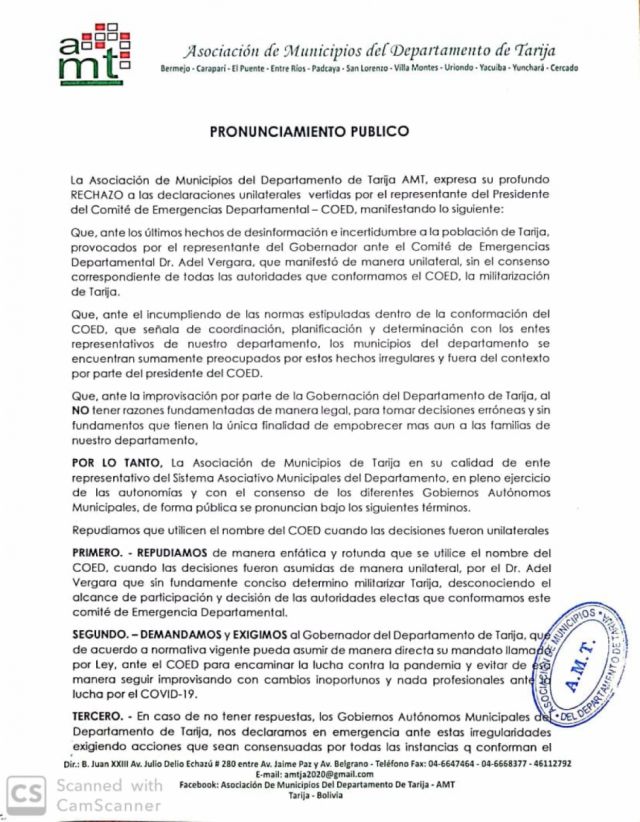 AMT en contra de militares en las calles se declara en emergencia