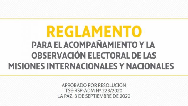 TSE aprueba el Reglamento para Misiones de acompañamiento y observación del proceso electoral