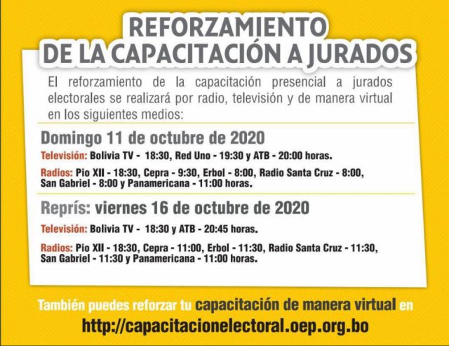 Programa de capacitación a jurados electorales se transmitirá en 120 medios de comunicación