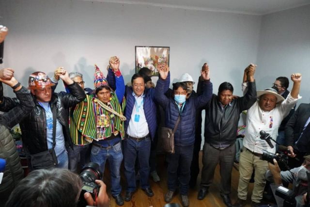 Luis Arce se declara ganador de las elecciones y promete un gobierno de unidad nacional