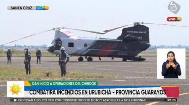 Helicóptero Chinook inicia operaciones en Santa Cruz