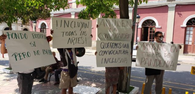 Artistas de Tarija protestan por el Fondo Editorial y piden que sea "inclusivo"