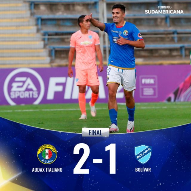 Bolívar pierde con un estrecho marcador ante Audax Italiano