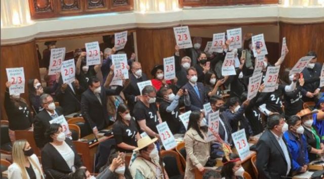 CC protestó en la Asamblea contra la supresión de los 2/3