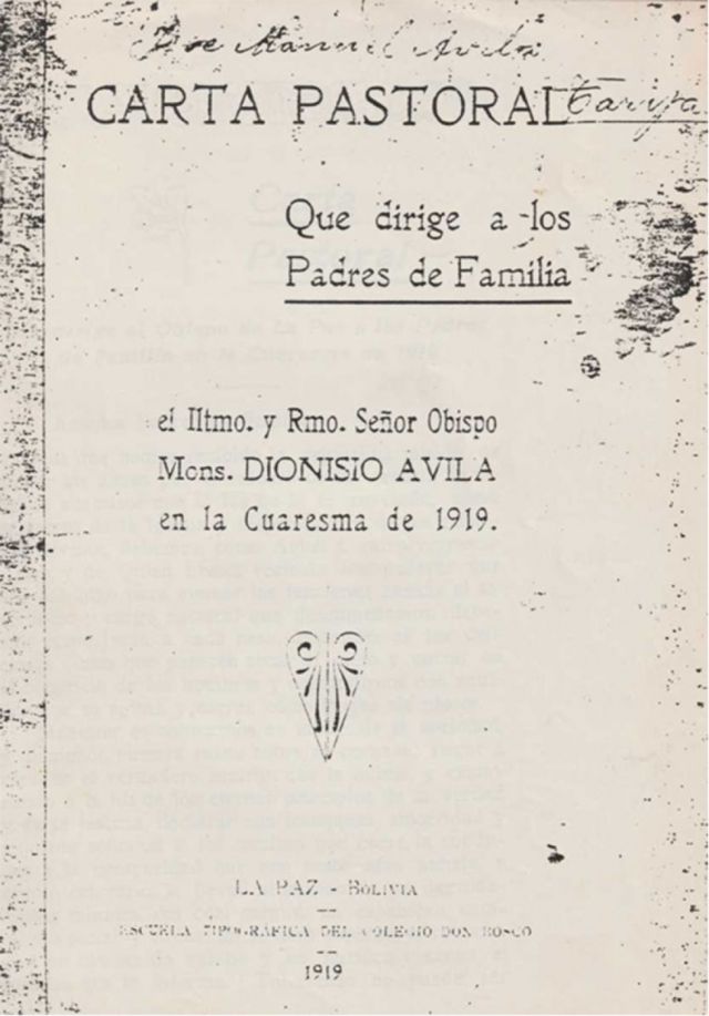 Titulo CARTA PASTORAL Dionicio Avila