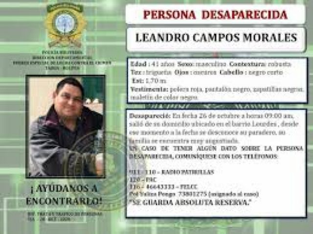 Apareció Leandro, se escondió en Santa Cruz por deudas