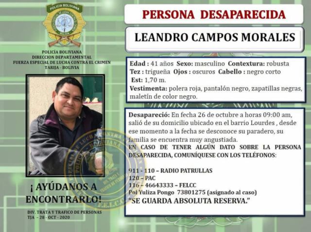 Leandro estaba escondido  por deudas a 20 personas 