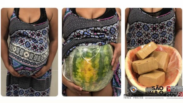 Detienen a una mujer 'embarazada' que transportaba cocaína escondida en su vientre de sandía