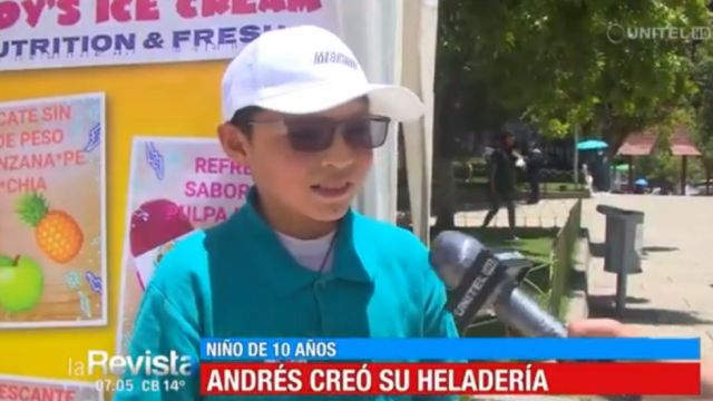 Niño de 10 años crea su pequeña empresa de helados nutritivos