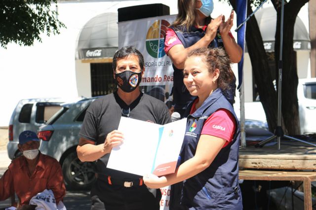 Los Bomberos Voluntarios Caballeros de Fuego fueron reconocidos.
