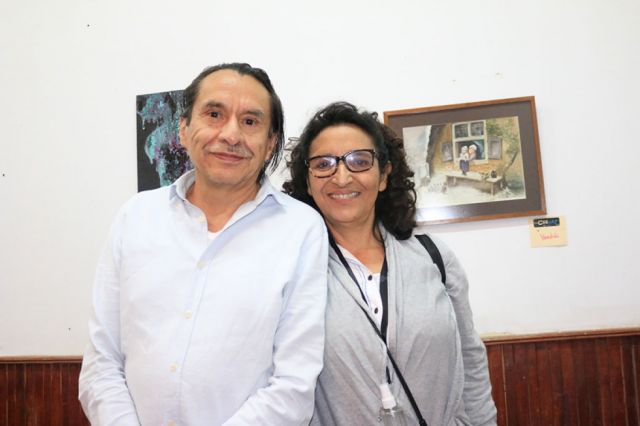 Javier Cavero y Patria Ugalde disfrutaron de la muestra artística. 